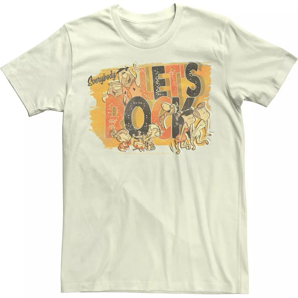 Men's The Core Flintstones Lets Rock Poster Tee, Size: Medium, Natural Product Image