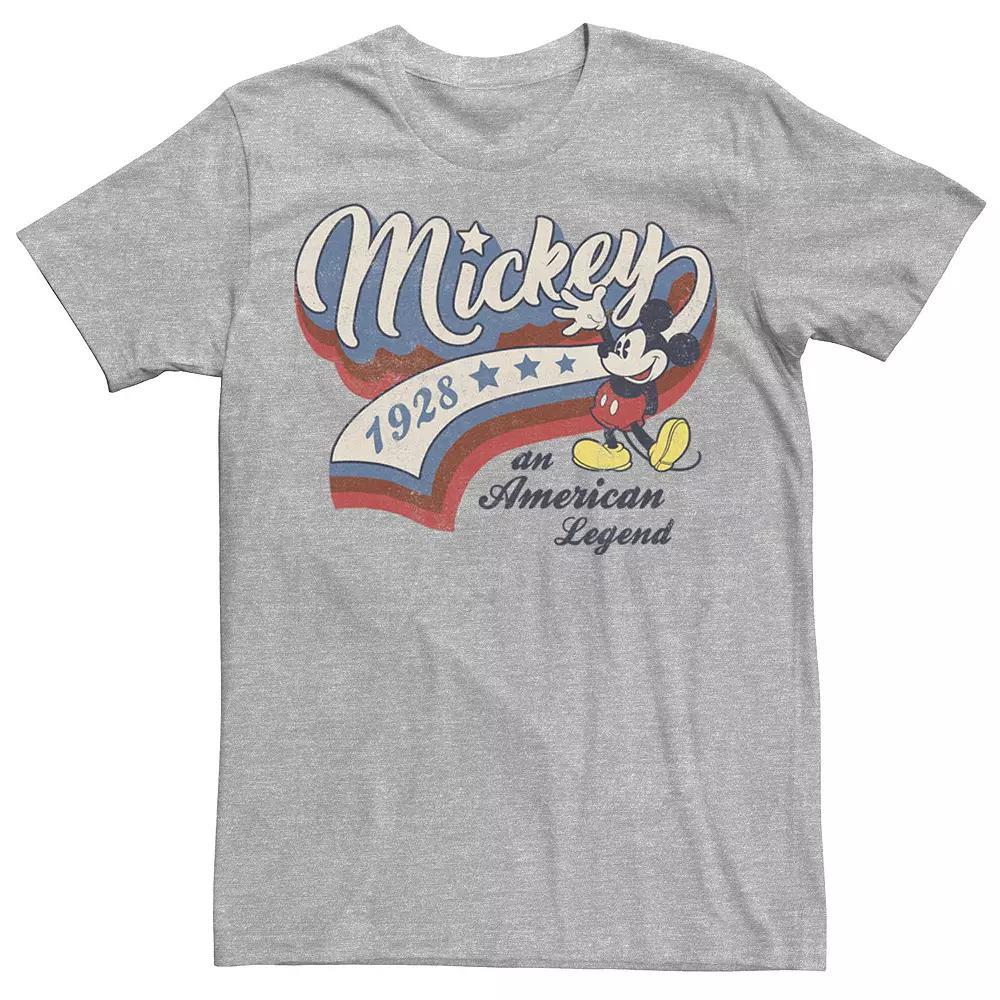 Disney's Mickey & Friends Men's Mickey American Legend 1928 Tee, Size: Medium, Athletic Grey Product Image