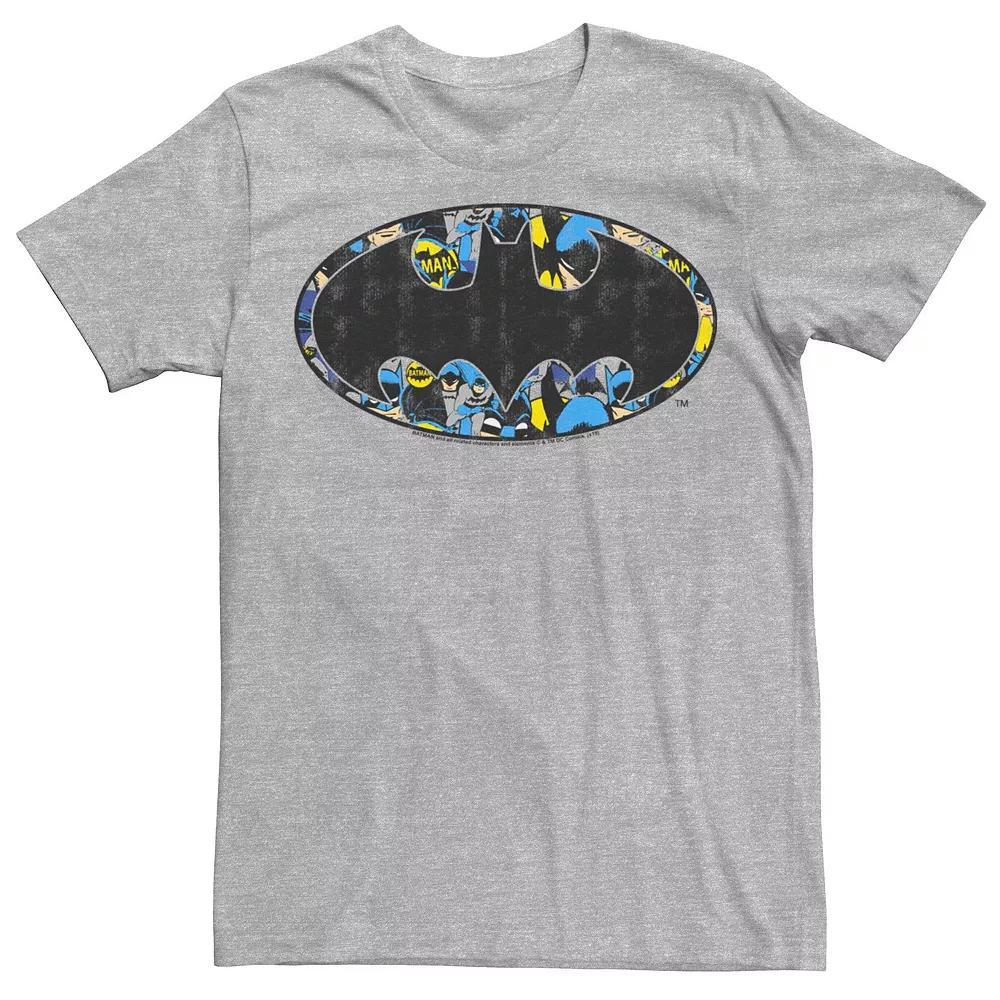Men's Batman Logo Comic Fill Poster Tee, Size: Small, Athletic Grey Product Image