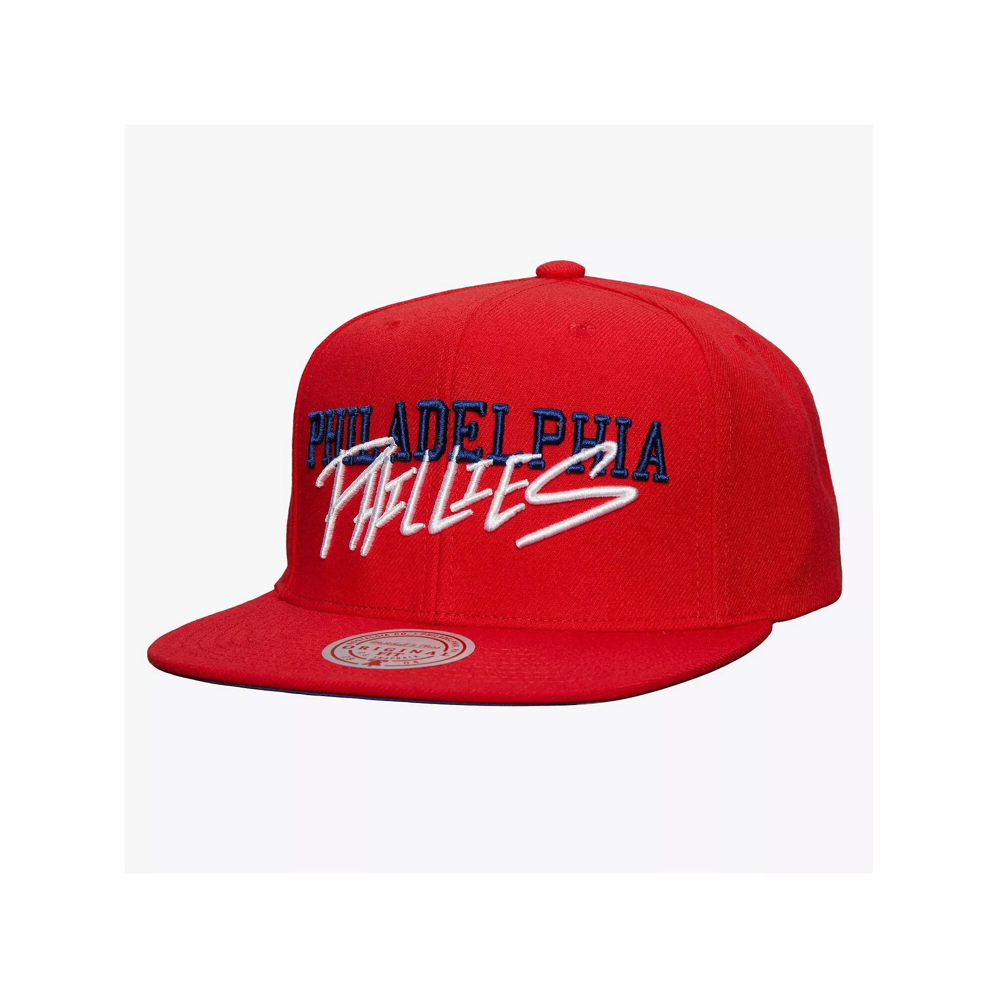 Mens Mitchell & Ness Philadelphia Phillies Team Tagged Snapback Hat Product Image