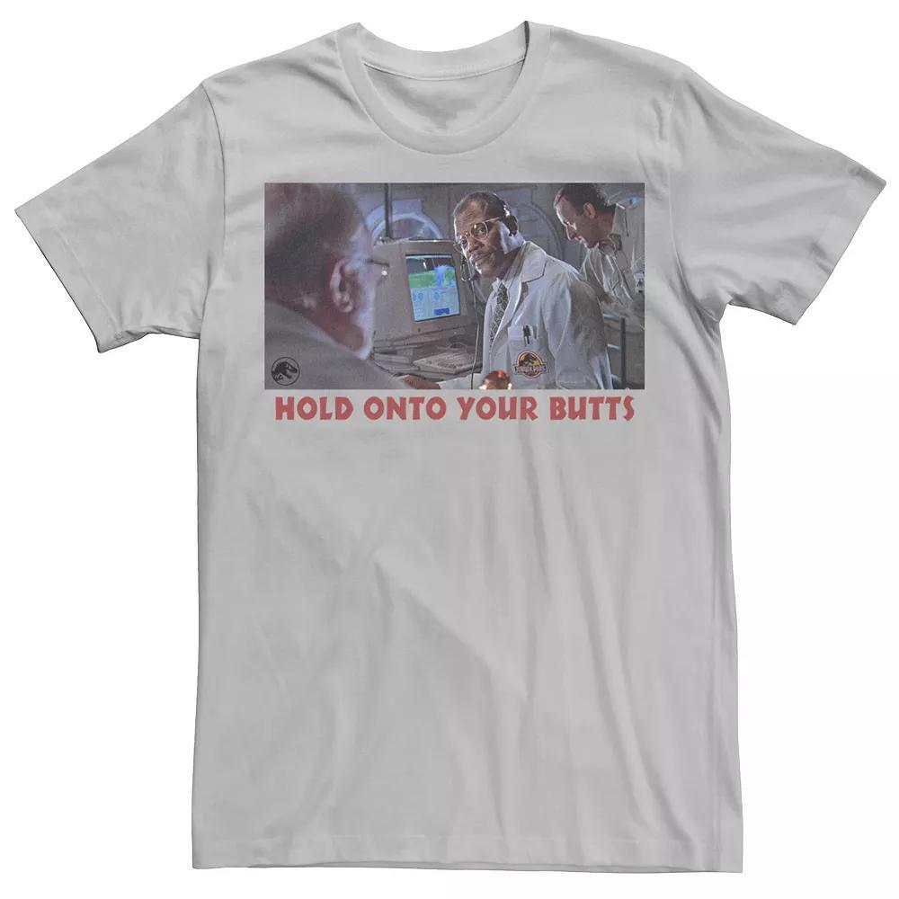 Men's Jurassic Park Hold Onto Your Butts Photo Tee, Size: XL, Silver Product Image