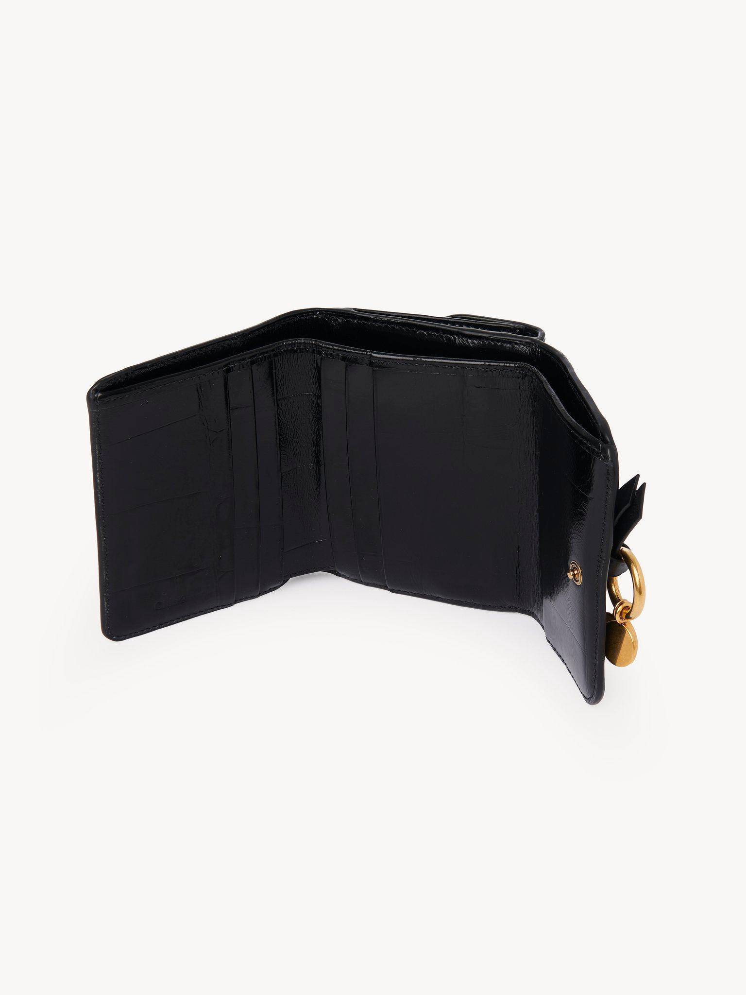 Small Alphabet tri-fold in croco-effect leather Product Image