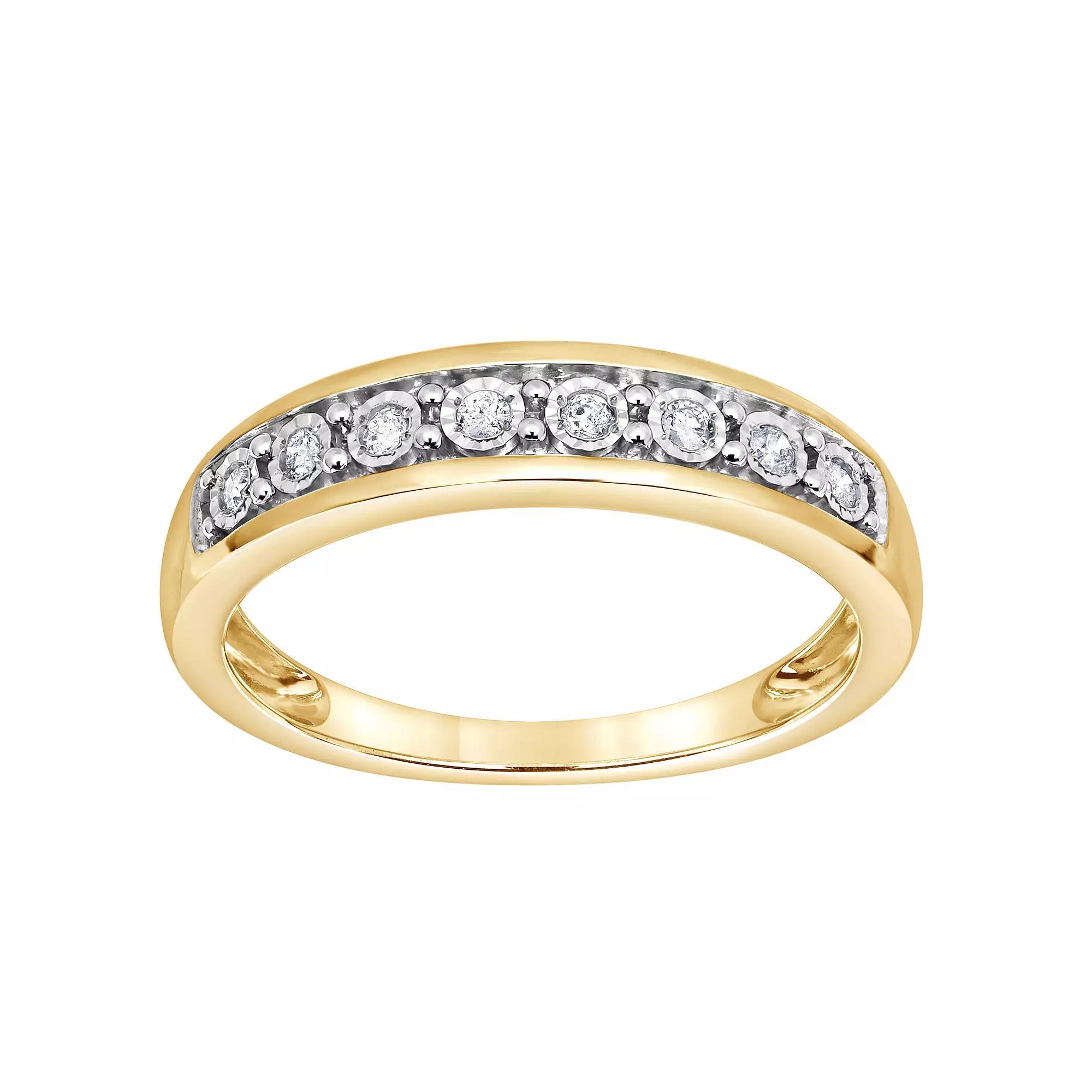 Diamond Brilliance 1/10 Carat T.W. Lab-Grown Diamond Band Fashion Ring, Women's, Size: 8, Gold Tone Product Image