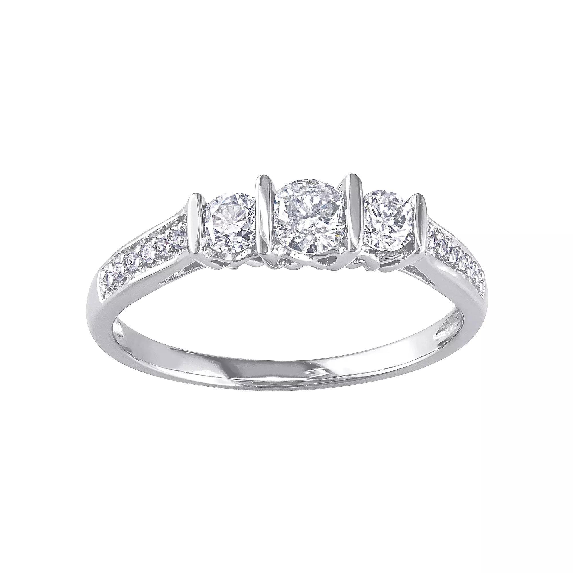 Stella Grace 10k White Gold 1/2 Carat T.W. Diamond Ring, Womens 10k Whgold Product Image