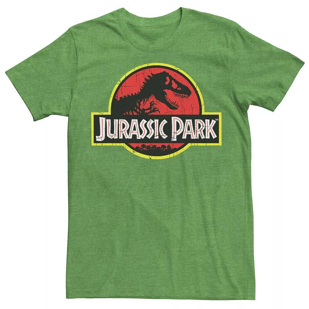 Mens Jurassic Park Red & Yellow Outline Logo Graphic Tee Royal Grey Product Image