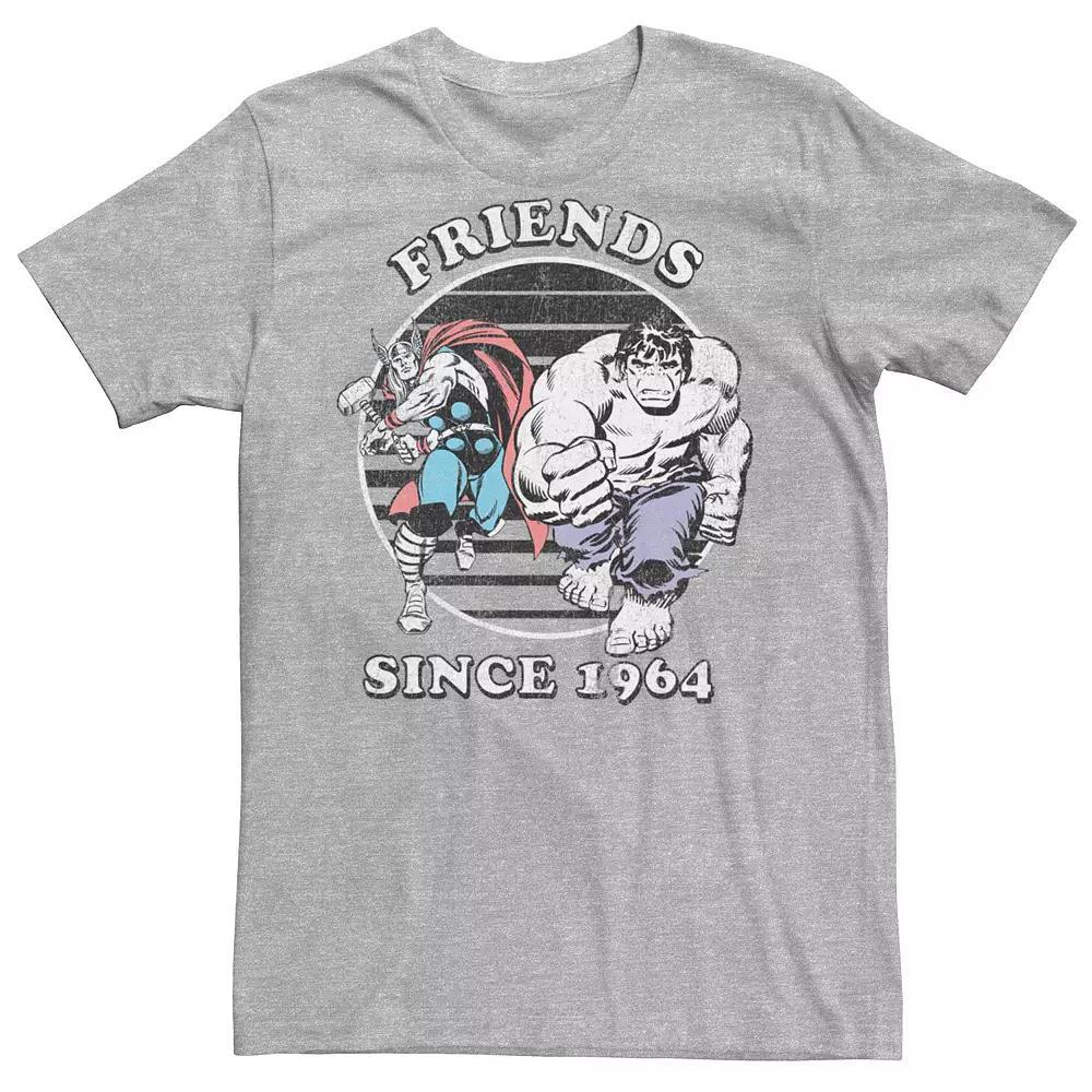 Men's Marvel's Thor & Hulk Friends Since 1964 Vintage Tee, Size: 3XL, Athletic Grey Product Image