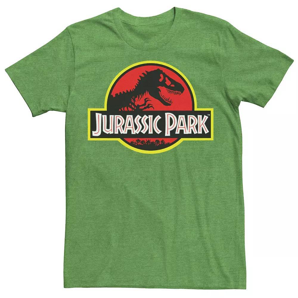 Mens Jurassic Park Red & Yellow Outline Logo Graphic Tee Royal Grey Product Image