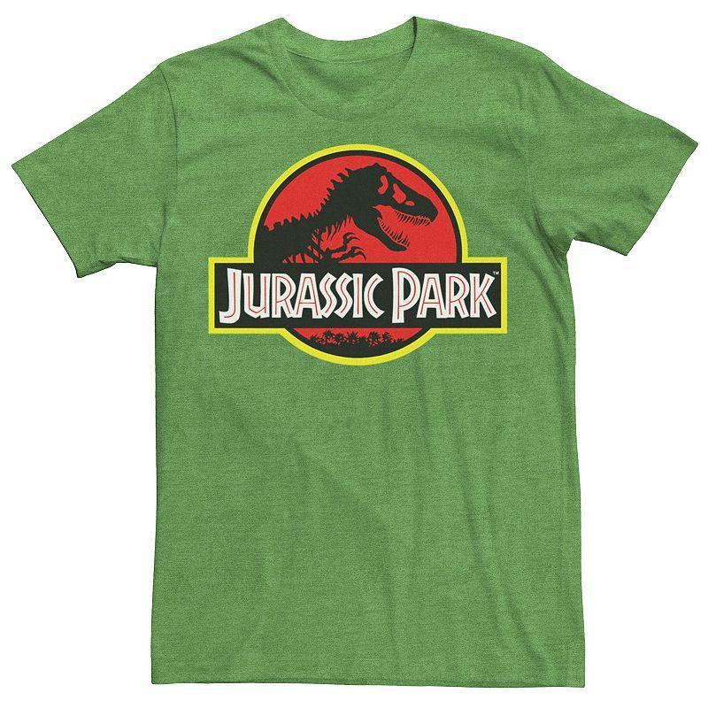 Mens Jurassic Park Red & Yellow Outline Logo Graphic Tee Royal Grey Product Image