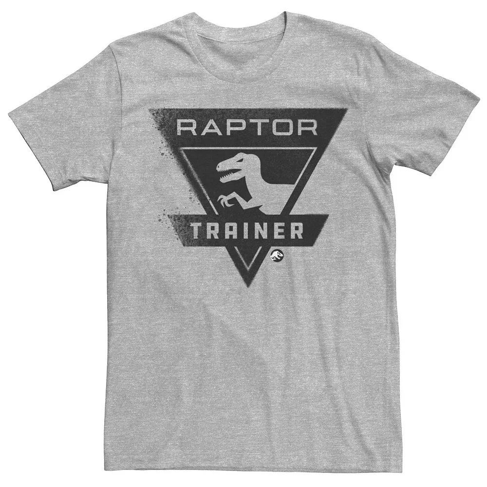 Men's Jurassic World Raptor Trainer Simple Logo Tee, Size: Small, Athletic Grey Product Image