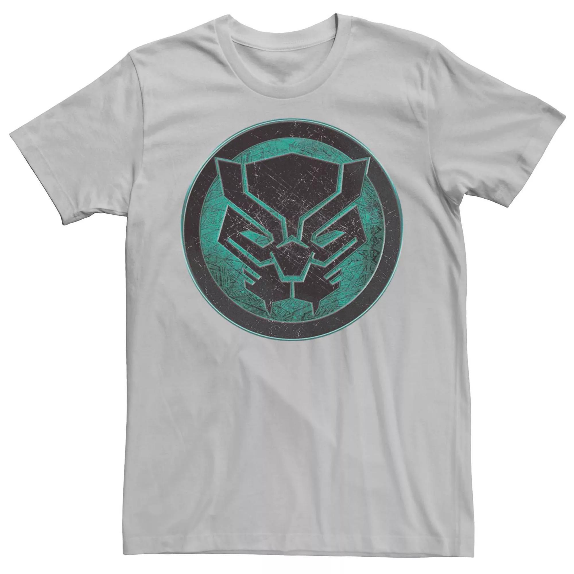 Men's Marvel Black Panther Badge Tee, Size: XXL, Silver Product Image