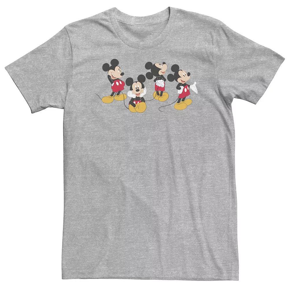 Big & Tall Disney Mickey Mouse Poses Portrait Tee, Men's, Size: 3XL Tall, Athletic Grey Product Image