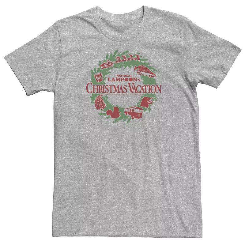 Big & Tall National Lampoon's Christmas Vacation Holiday Wreath Poster Tee, Men's, Size: XXL Tall, Athletic Grey Product Image