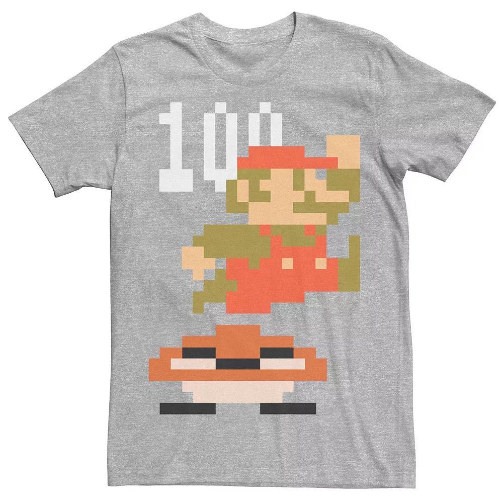 Men's Nintendo Super Mario 8-bit Goomba Jump 100 Points Tee, Size: 3XL, Athletic Grey Product Image