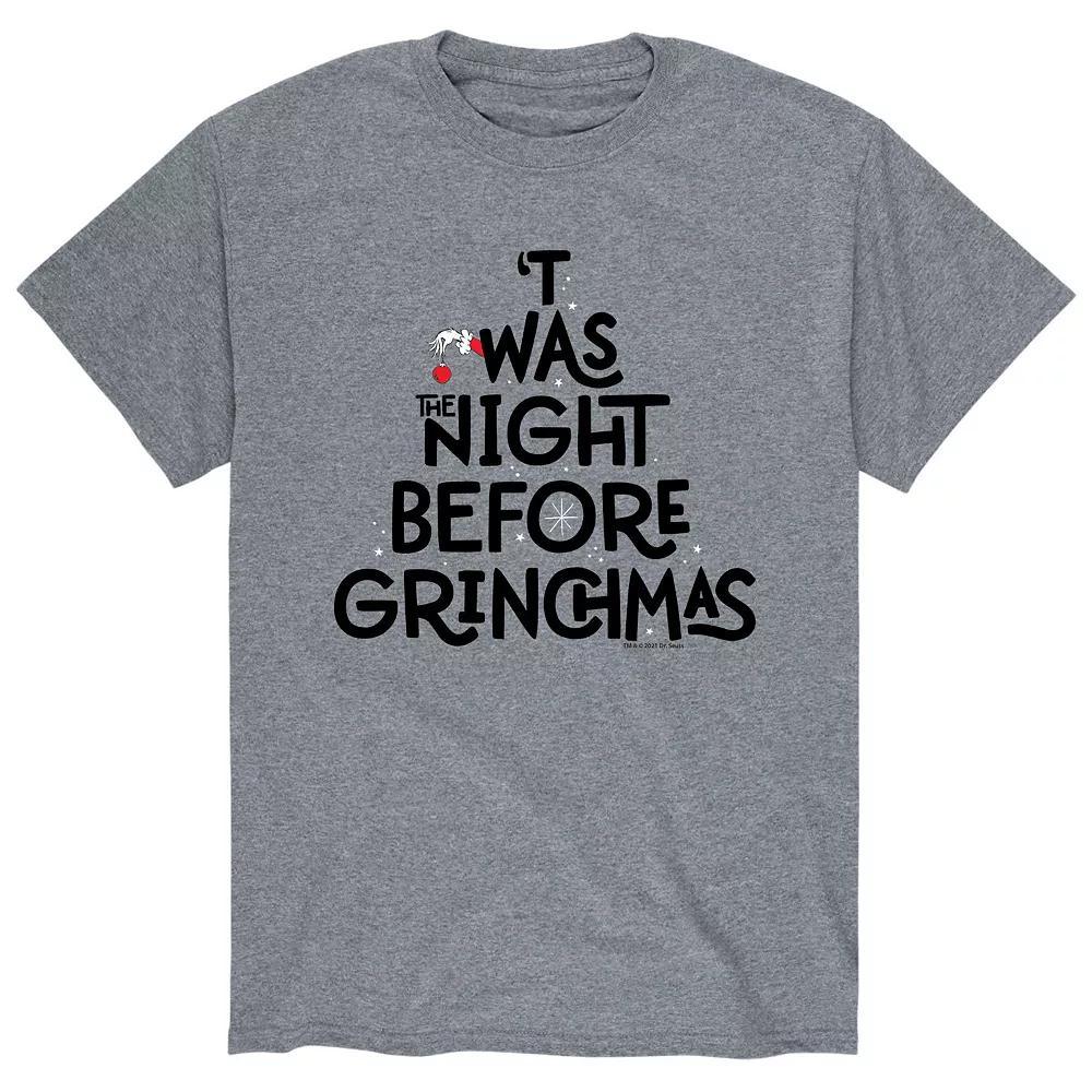 Men's Dr. Seuss The Grinch "'Twas The Night Before Christmas" Tee, Size: Medium, Gray Product Image