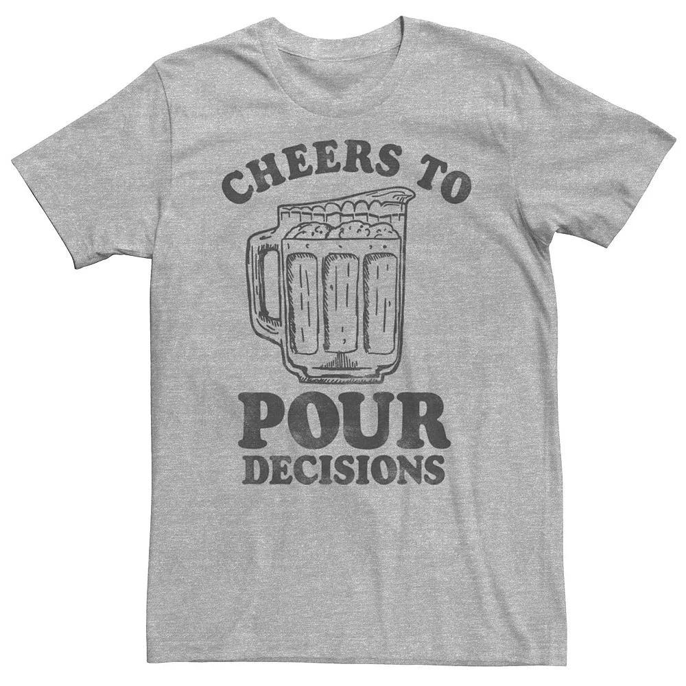Men's Cheers To Pour Decisions Beer Tee, Size: XXL, Athletic Grey Product Image