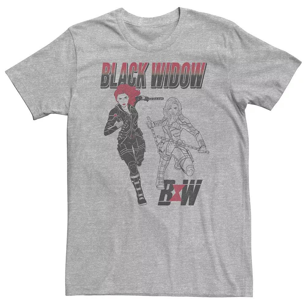 Big & Tall Marvel Black Widow Tee, Men's, Size: 4XL, Athletic Grey Product Image