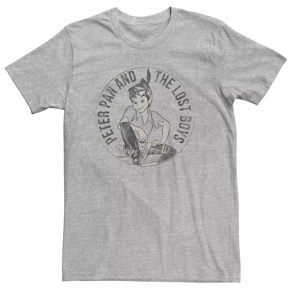 Big & Tall Disney Peter Pan and the Lost Boys Tee, Men's, Size: 4XL Tall, Athletic Grey Product Image
