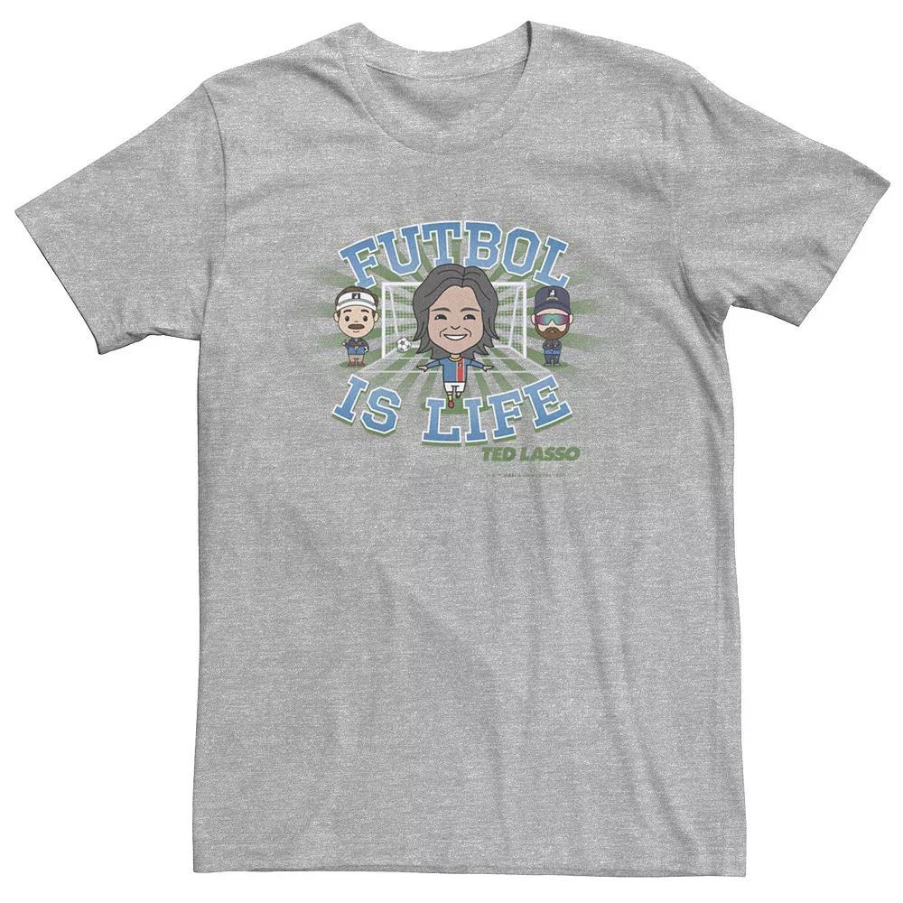 Men's Ted Lasso Futbol Is Life Graphic Tee, Size: XXL, Athletic Grey Product Image