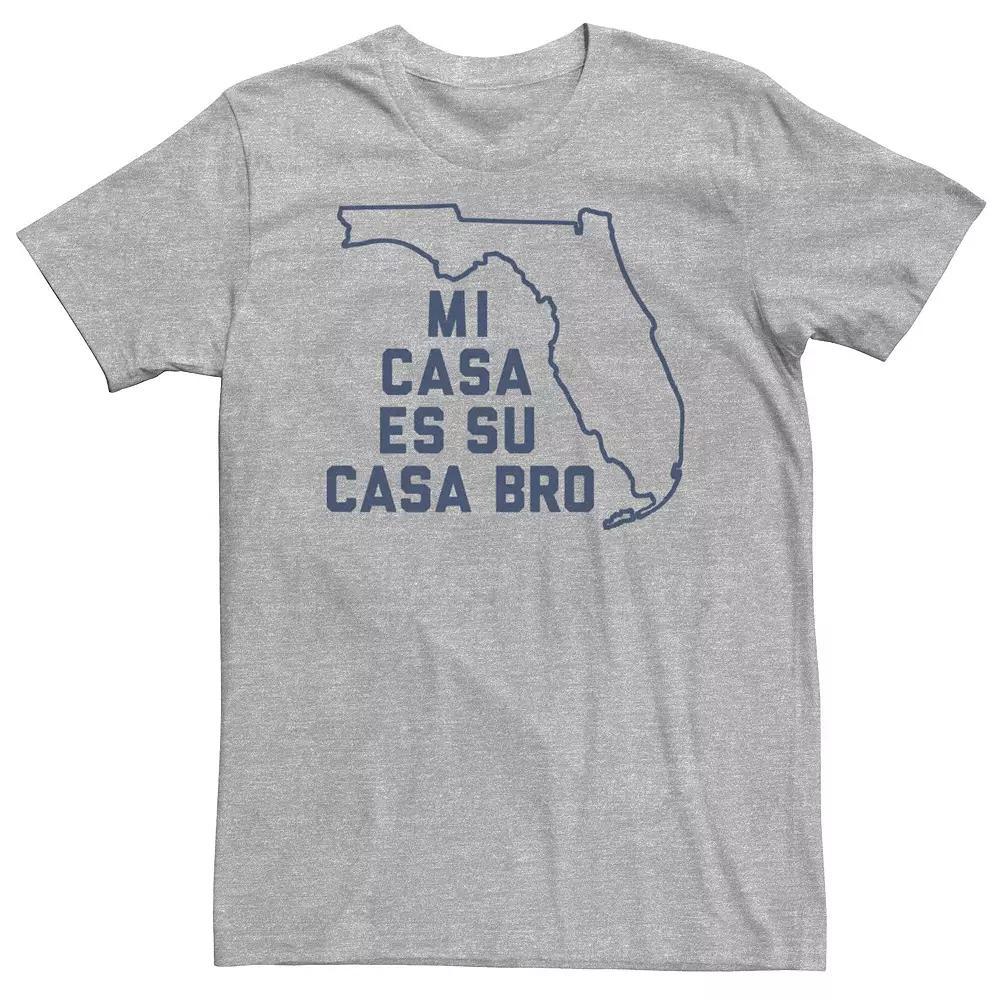 Big & Tall "Mi Casa Es Su Casa Bro" Florida Hometown Tee, Men's, Size: XXL Tall, Athletic Grey Product Image