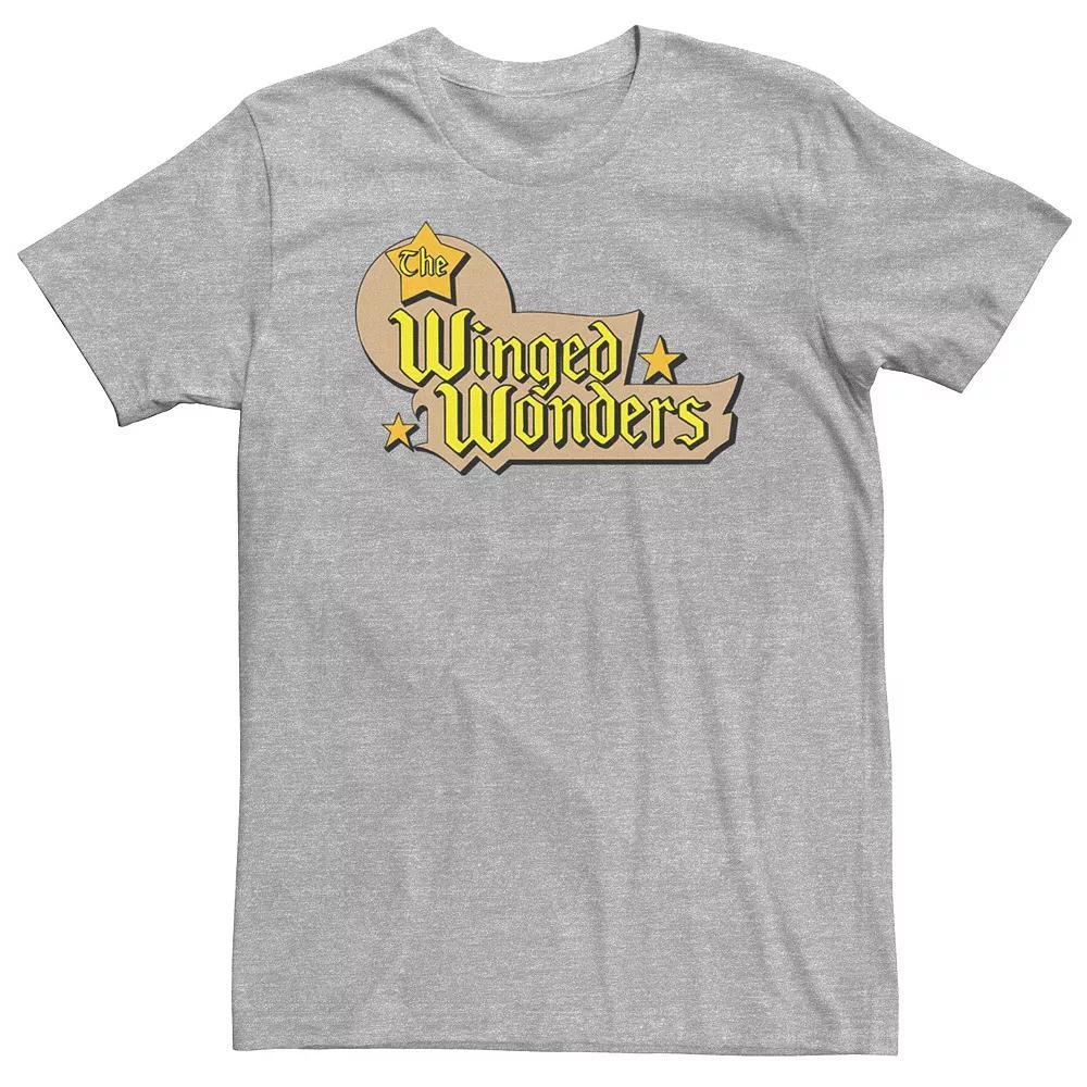 Big & Tall DC Comics The Winged Wonders Text Logo Tee, Men's, Size: Large Tall, Navy Grey Product Image