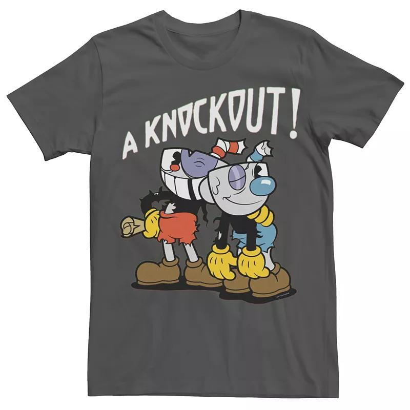 Mens Cuphead Knockout Tee Grey Product Image