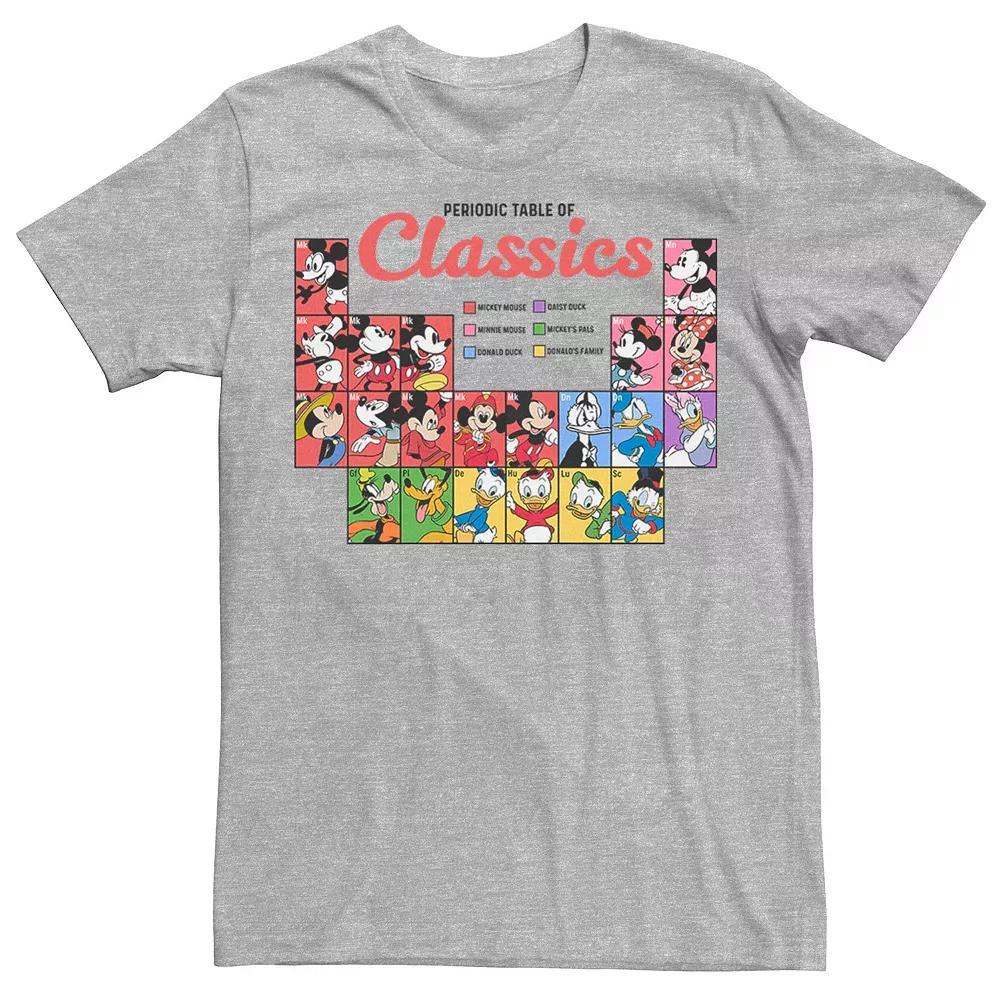 Disney's Mickey Mouse And Friends Periodic Table Of Classics Men's Tee, Size: XL, Athletic Grey Product Image