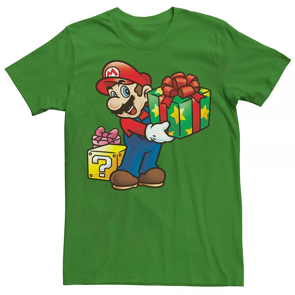 Men's Nintendo Super Mario Wrapped Christmas Presents Tee, Size: 3XL, Kelly Product Image