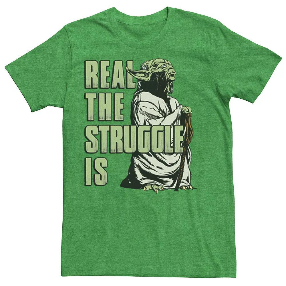 Men's Star Wars Yoda Real The Struggle Is Tee, Size: Medium, Kelly Grey Product Image