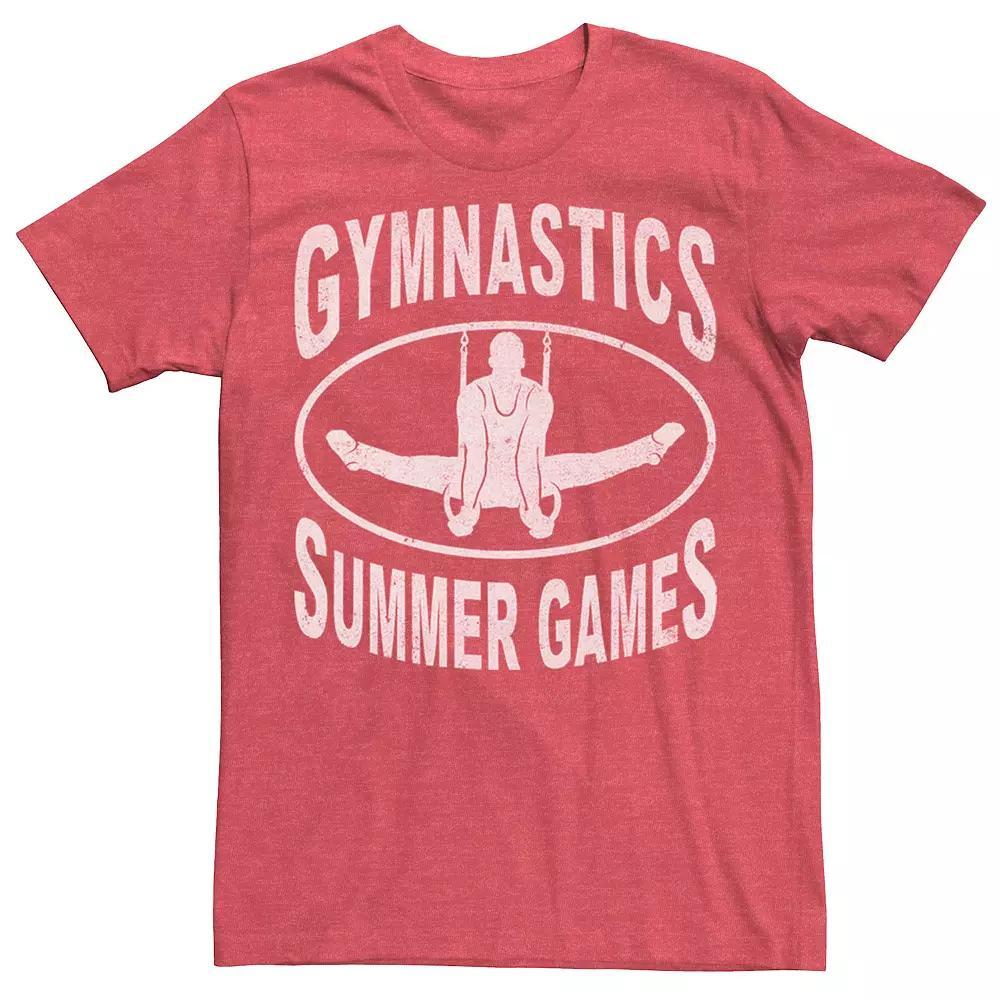 Men's Summer Gymnastics Sports Logo Tee, Size: XL, Red Grey Product Image
