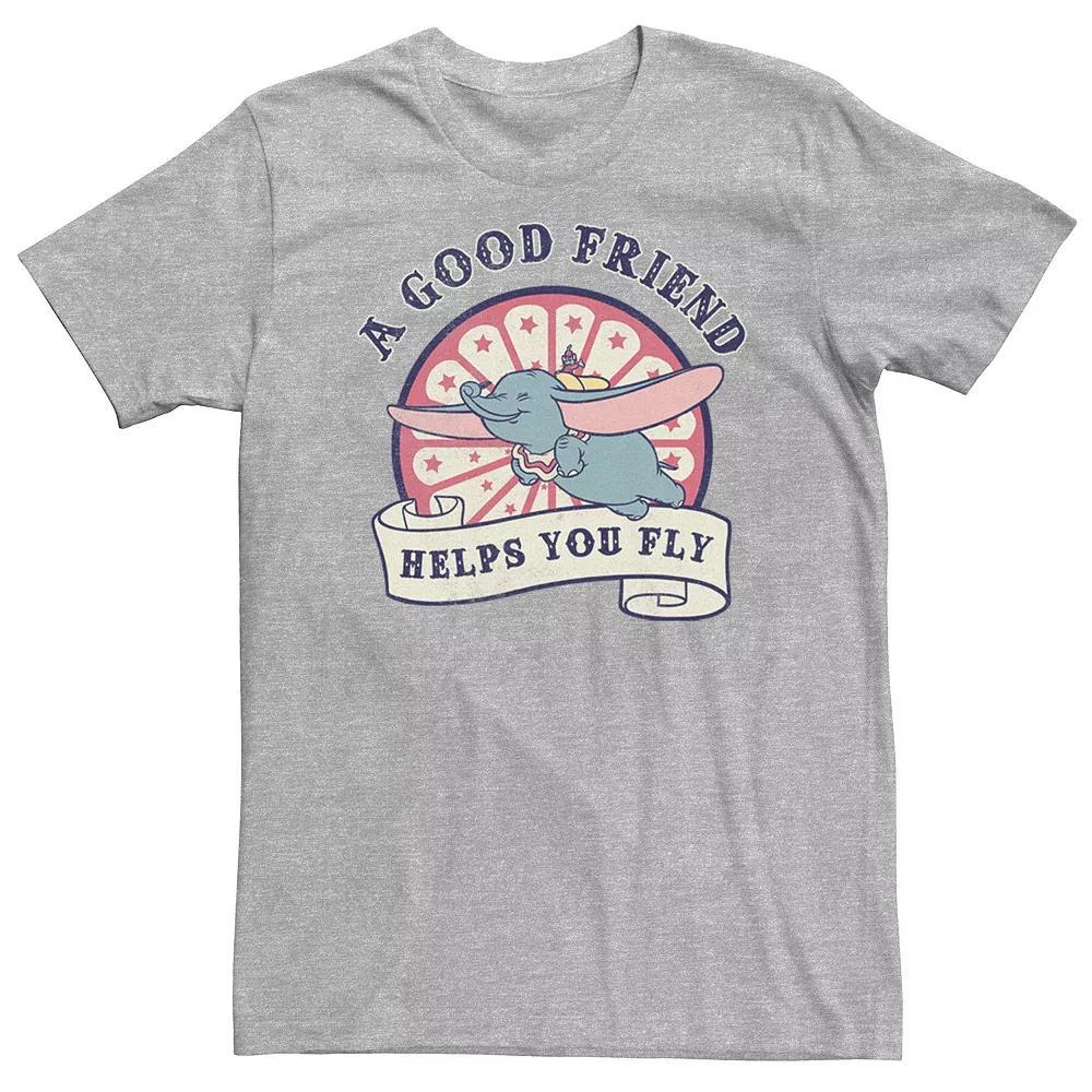 Big & Tall Disney Dumbo A Good Friend Helps You Fly Logo Poster Tee, Men's, Size: Large Tall, Athletic Grey Product Image