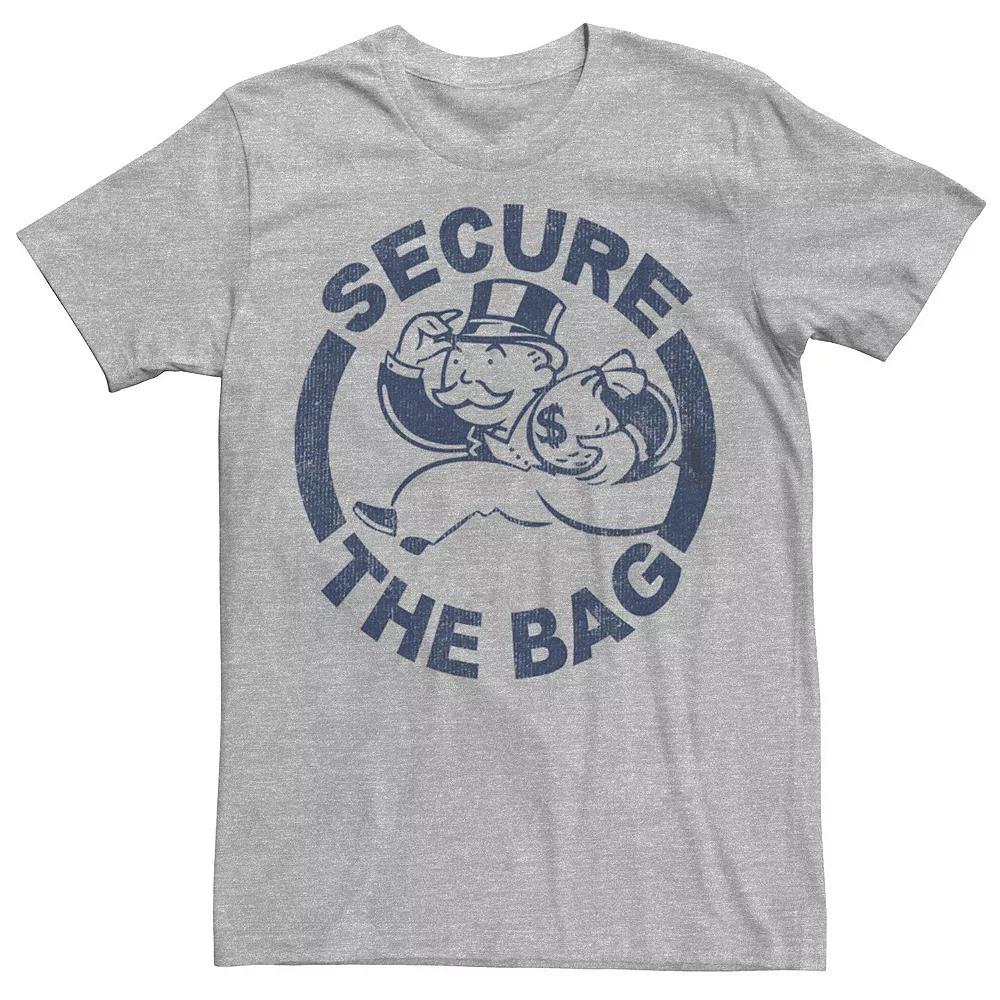 Men's Monopoly Man Secure the Bag Graphic Tee, Size: XL, Athletic Grey Product Image