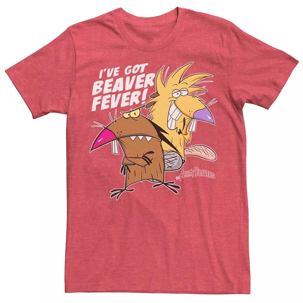 Men's Angry Beavers I've Got Beaver Fever Portrait Tee, Size: Medium, Red Grey Product Image