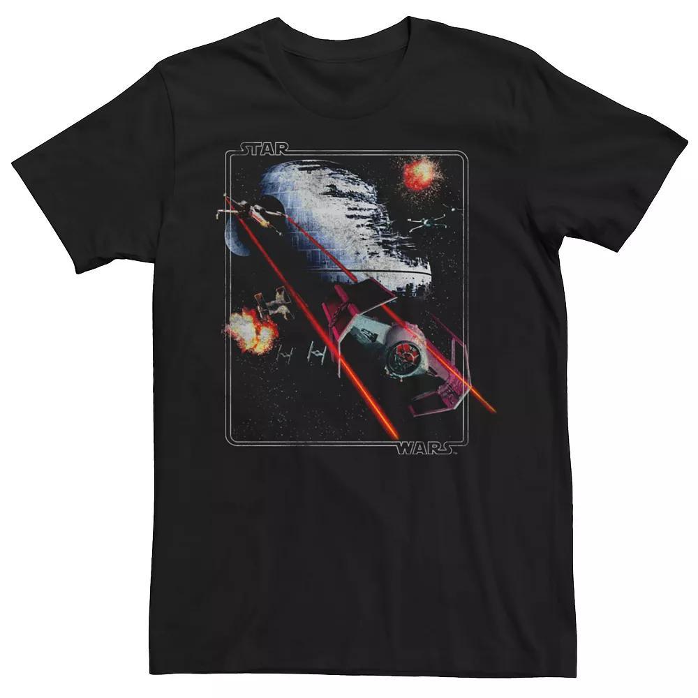 Men's Star Wars Vintage Boxed Up Space Battle Poster Graphic Tee, Size: 3XL, Black Product Image