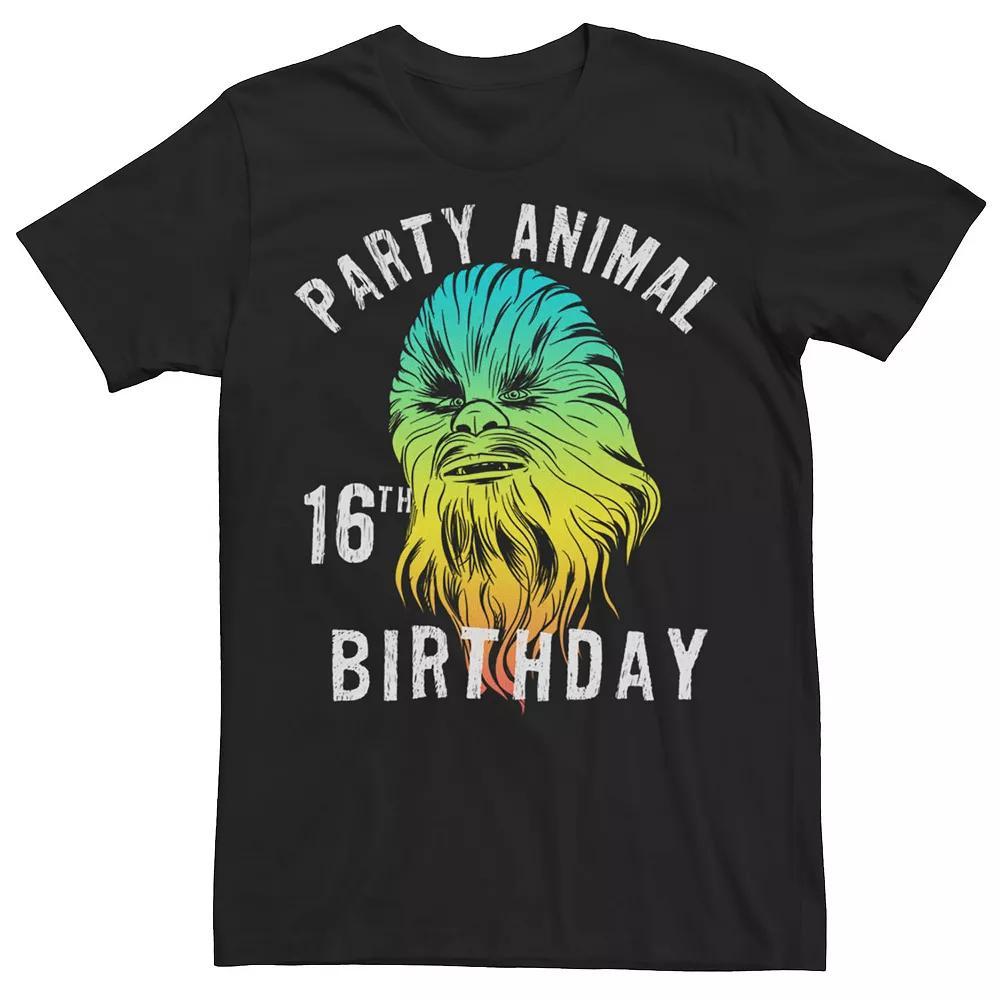 Men's Star Wars Chewbacca "Party Animal" 16th Birthday Graphic Tee, Size: XL, Black Product Image