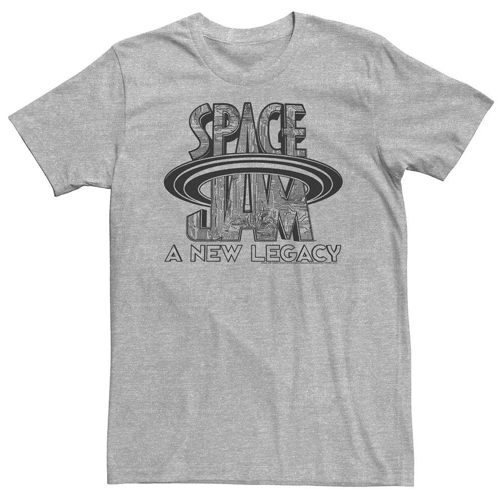 Big & Tall Space Jam 2 Cyber Logo Tee, Men's, Size: 3XL, Athletic Grey Product Image