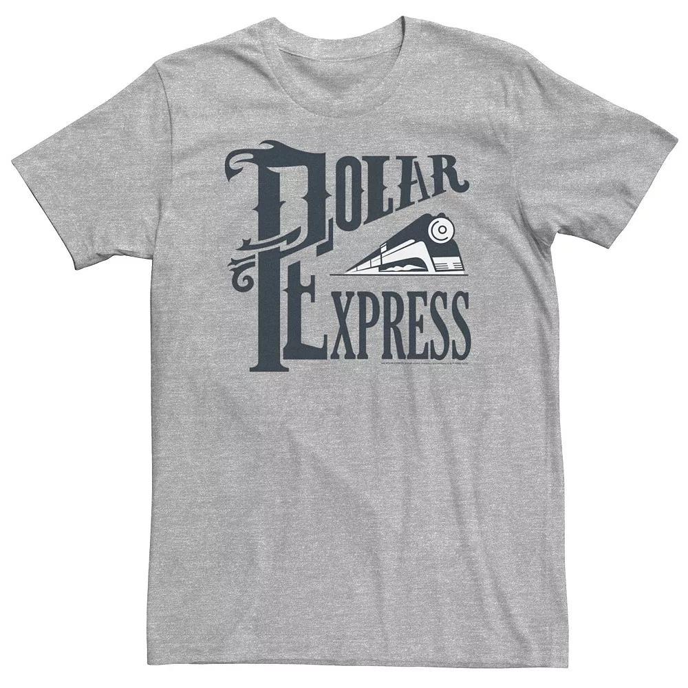 Big & Tall Polar Express Text Logo Tee, Men's, Size: Large Tall, Athletic Grey Product Image