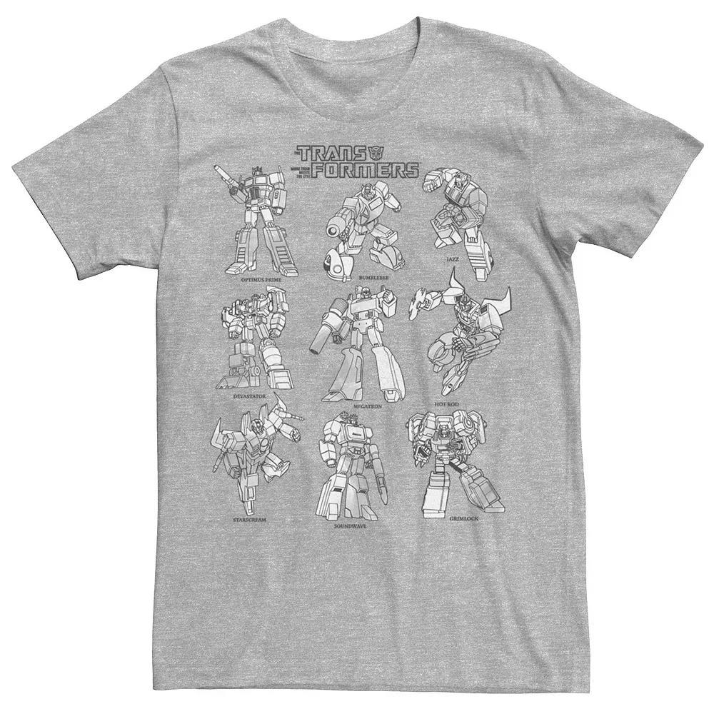 Big & Tall Marvel Iron Man Retro Portrait Sketch Background Tee, Men's, Size: 4XL, Athletic Grey Product Image