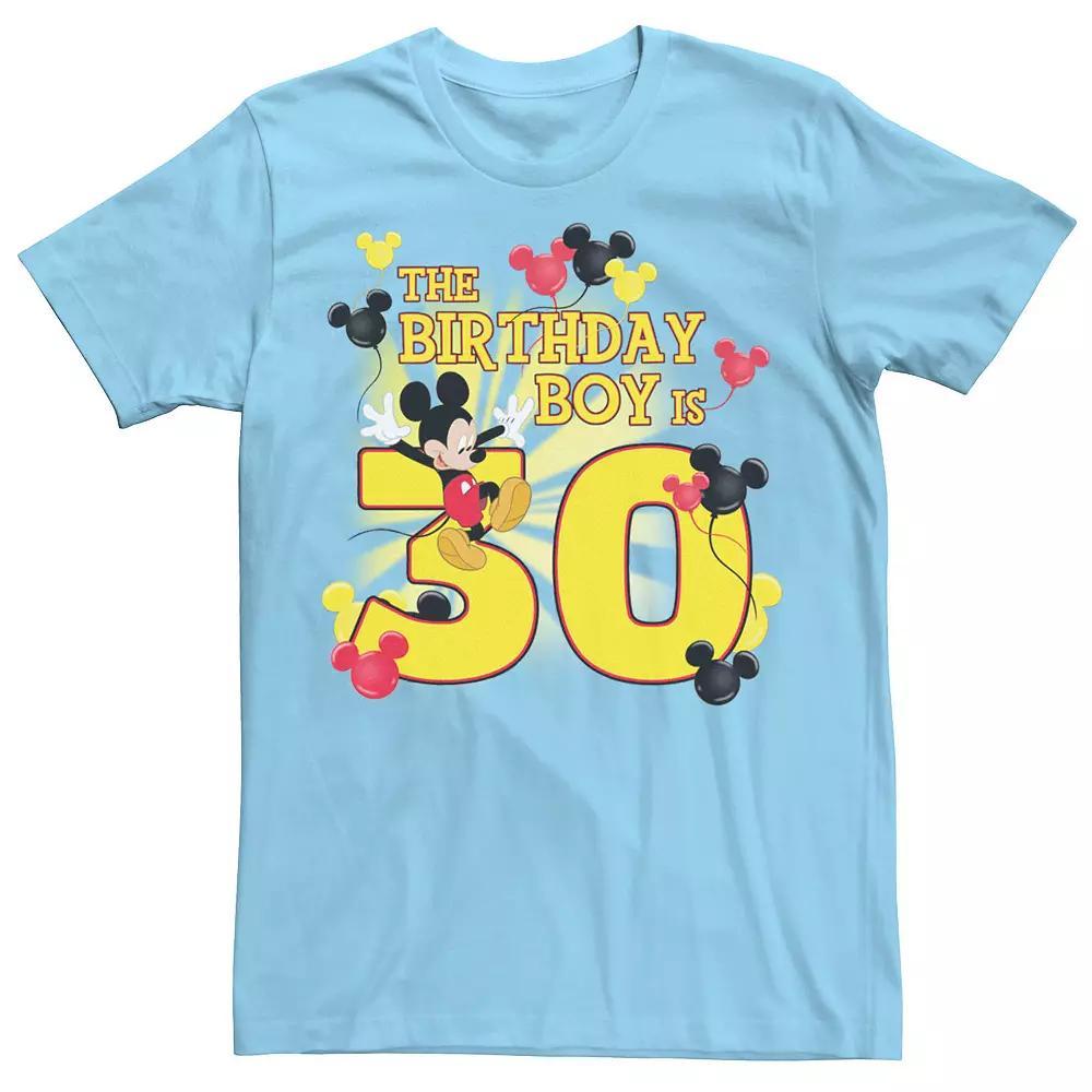 Disney's Mickey & Friends Men's 30 Year Old Birthday Boy Tee, Size: Medium, Light Blue Product Image