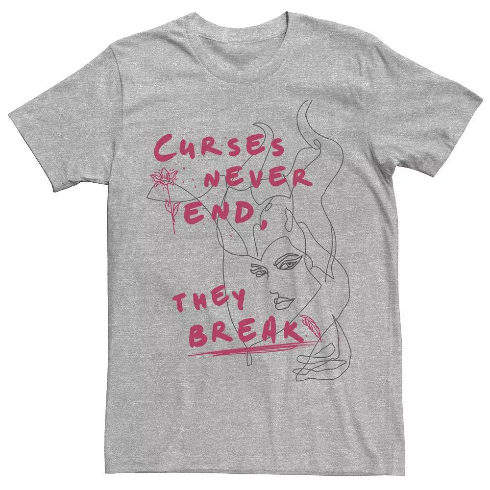 Disney's Maleficent Curses Never End Outline Men's Tee, Size: XXL, Athletic Grey Product Image