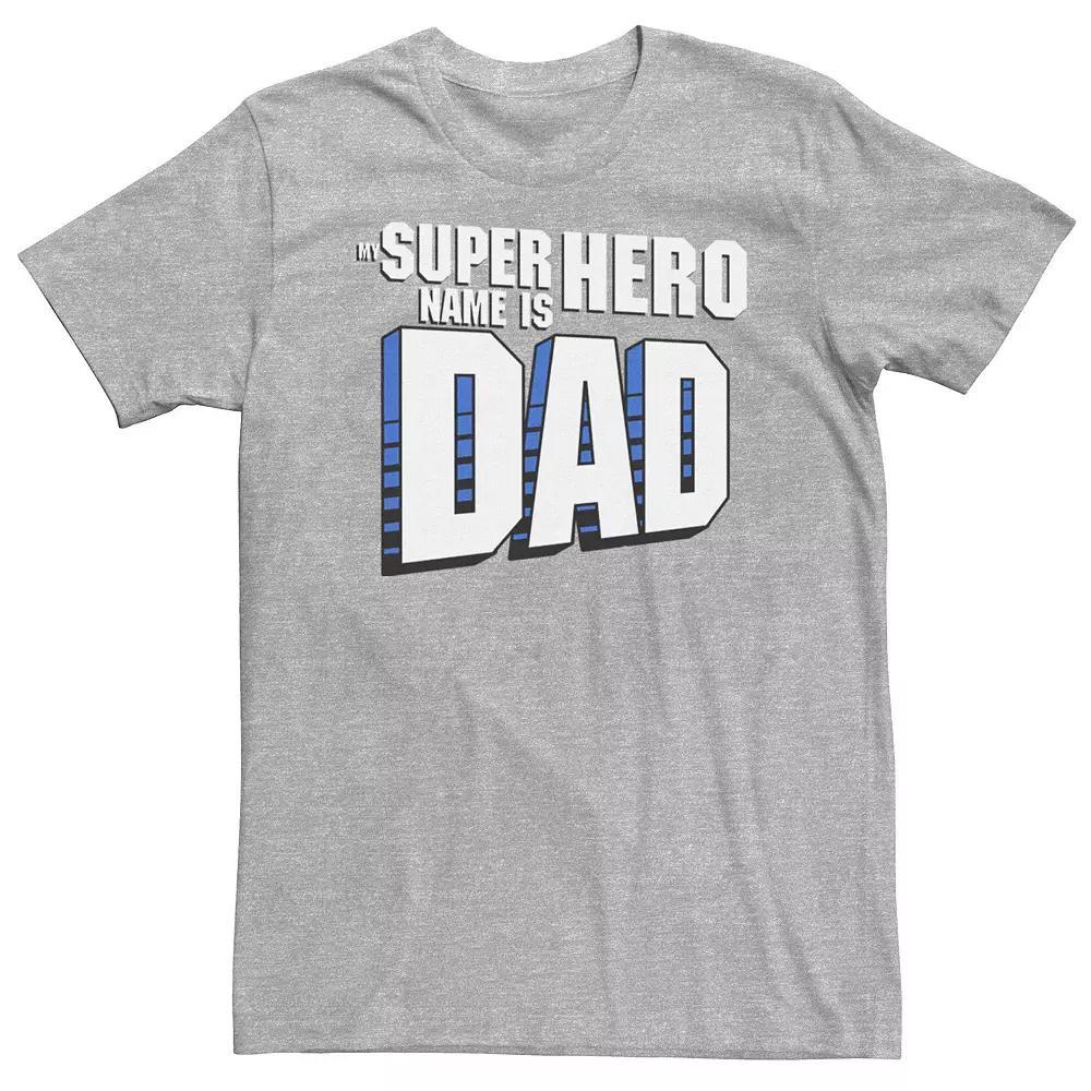 Big & Tall Father's Day "My Superhero Name Is Dad" Tee, Men's, Size: 3XL, Athletic Grey Product Image