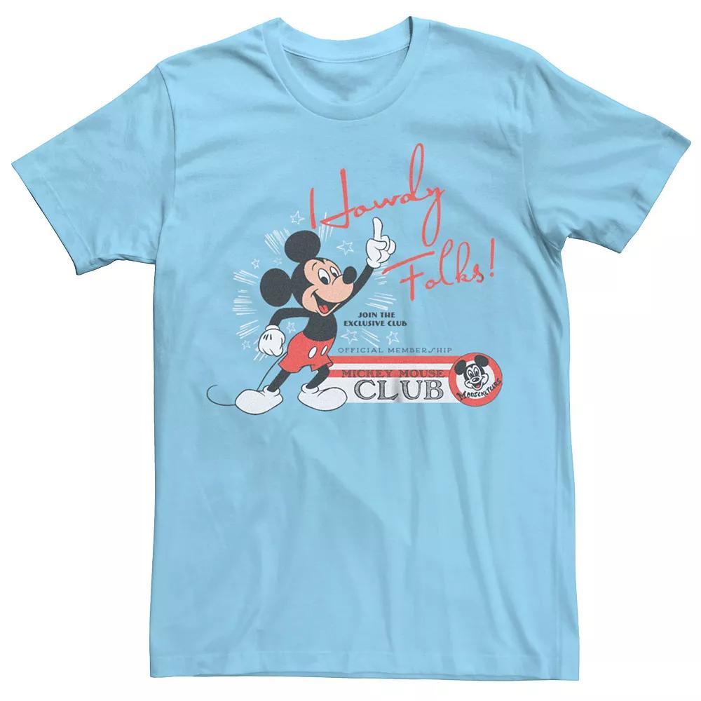 Disney's 100 Mickey Mouse Howdy Folks! Men's Tee, Size: XXL, Light Blue Product Image