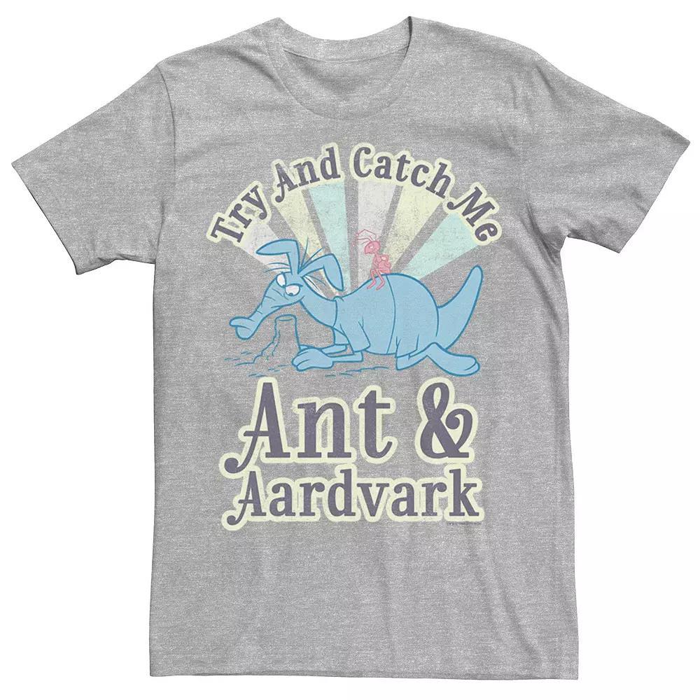 Men's Pink Panther Ant And Aardvark Try And Catch Me Graphic Tee, Size: Large, Athletic Grey Product Image