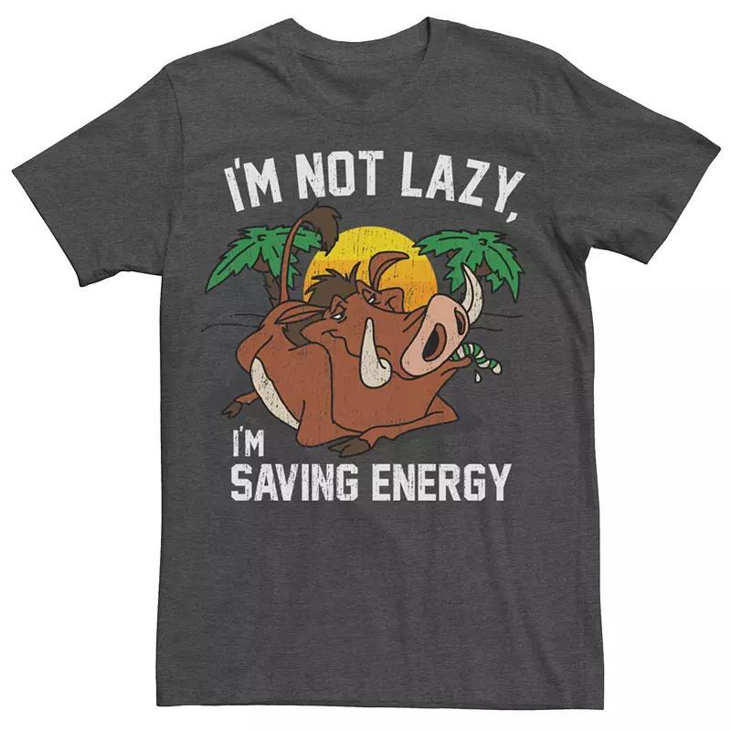 Men's Disney's The Lion King Pumba I'm Not Lazy Tee, Size: XXL, Grey Heather Product Image