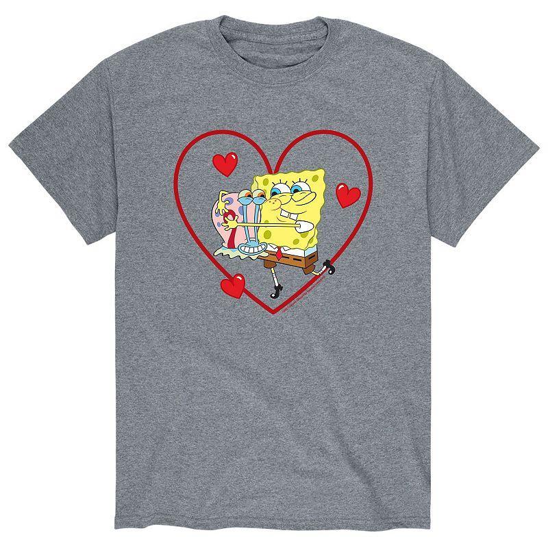 Mens SpongeBob SquarePants Gary Heart Tee Athletic Grey Product Image