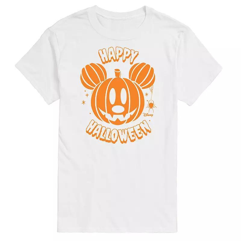 Disneys Mickey Mouse Mens Pumpkin Graphic Tee Blue Product Image