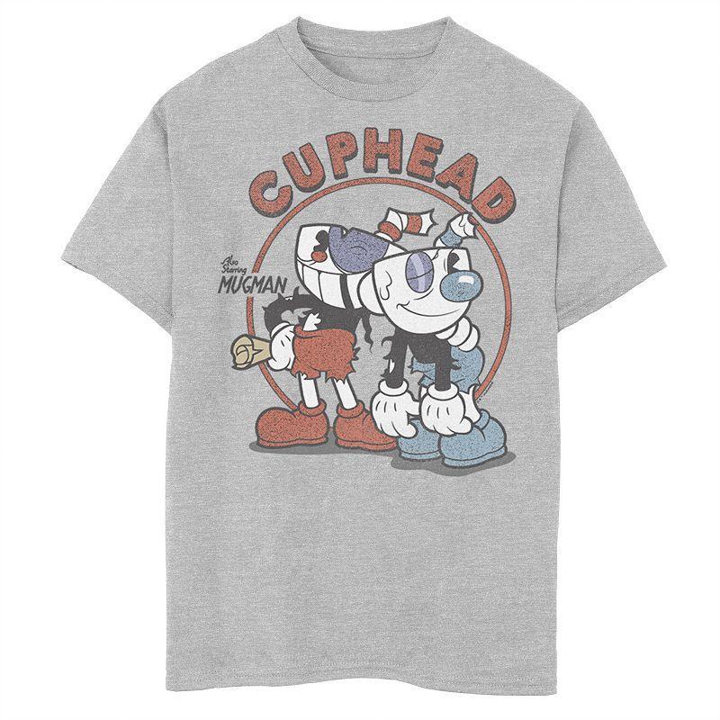 Boys 8-20 Cuphead and Mugman Rough and Ready Tee, Boy's, Size: XS, Athletic Grey Product Image