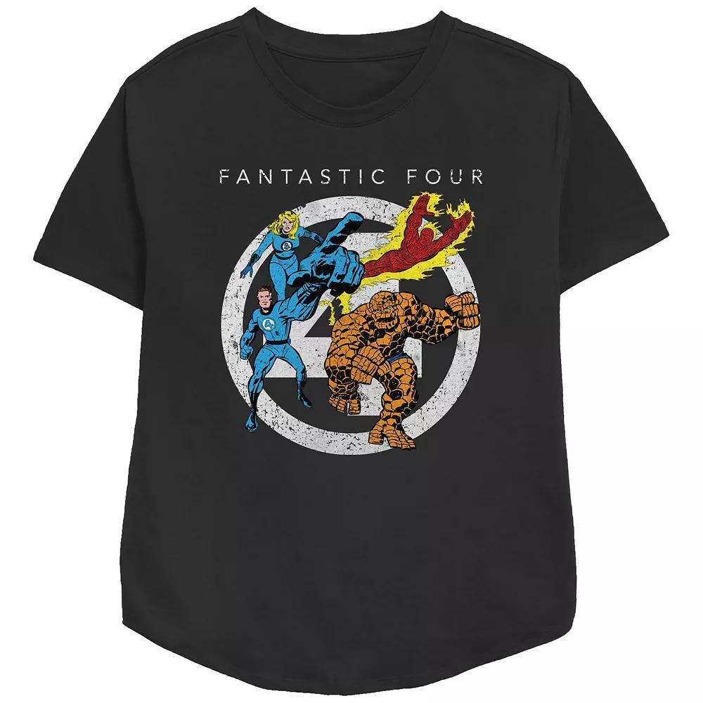 Women's Marvel Fantastic Four Classic Poster Graphic Tee, Size: Medium, Black Product Image