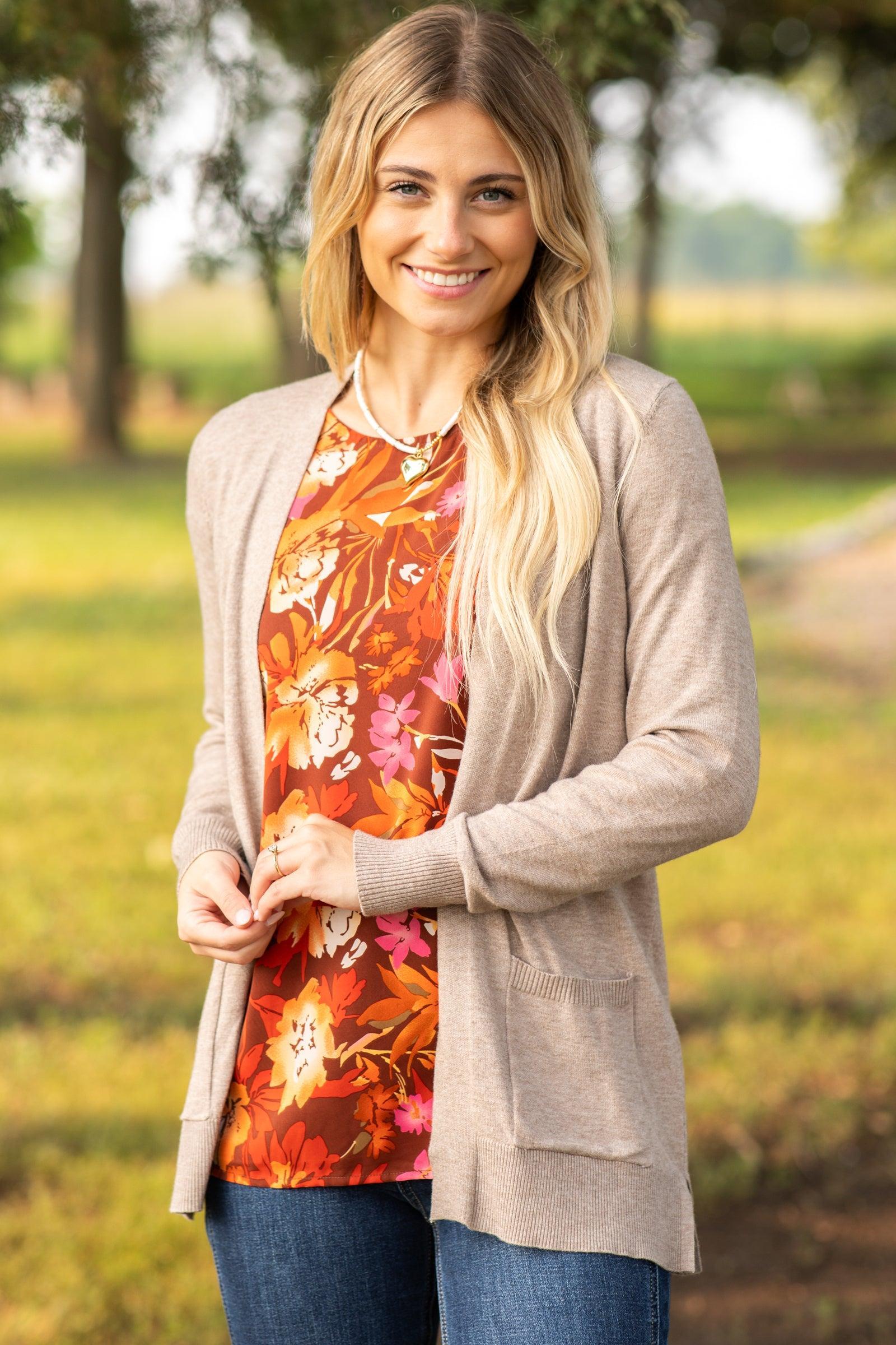 Open Front Everyday Cardigan With Pockets Product Image
