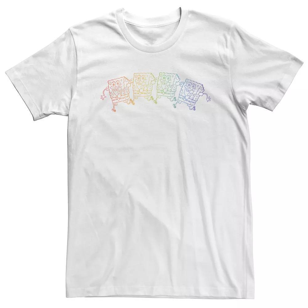 Big & Tall SpongeBob SquarePants Pride Rainbow Outline Tee, Men's, Size: 4XL Tall, White Product Image