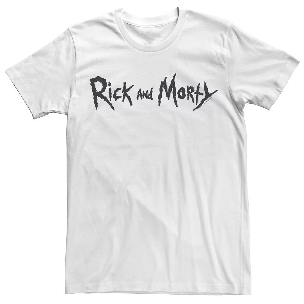 Men's Rick & Morty Simple Black Text Tee, Size: Large, White Product Image